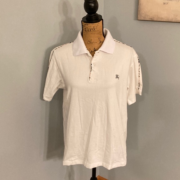 Burberry Tops - Burberry London Classic White Polo with Iconic Trim Women Size M